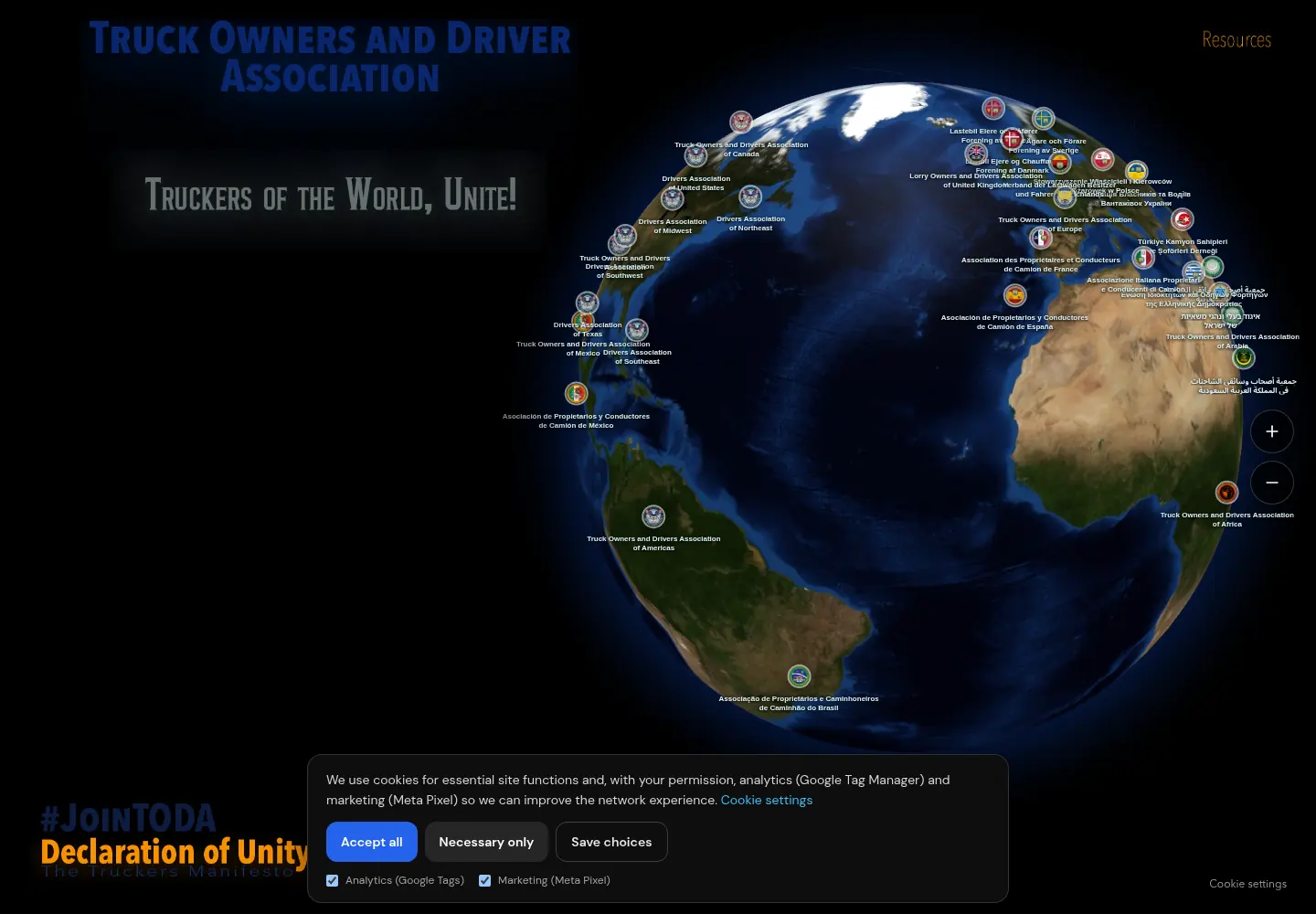 Homepage of Truckers of the World